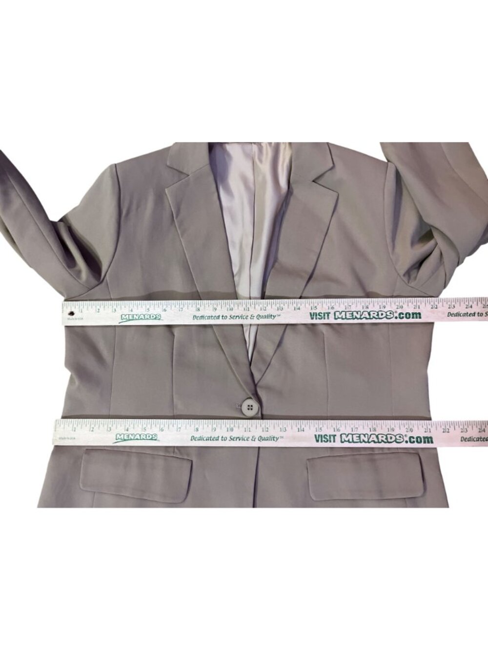Womens Blazer XL Dark Khaki Tan Polyester Rayon Blend Jacket USED - Picture 7 of 13